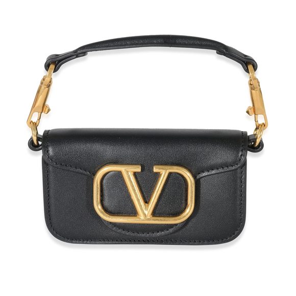 Valentino Black Leather Vlogo Mini Locò Bag - Picture 1 of 6